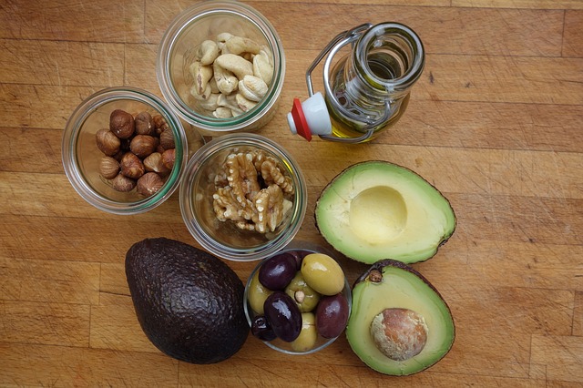 healthy fats include olive oil, avocado, nuts and seeds