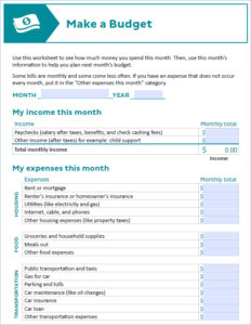 Click to open PDF of budget worksheet.