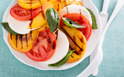 Tomato Peach Caprese Salad