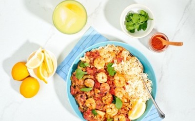 Cajun Shrimp Tomato Stew Over Rice